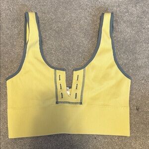 Urban Outfitters Yellow Crop Top with Gray Trim